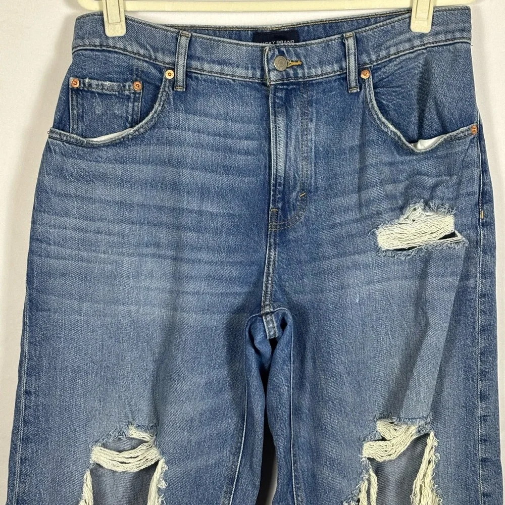 Lucky Brand Jeans Ripped Low Rise Super Wide Leg Med wash- 8/29